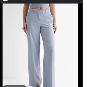 Express Editor Relaxed Trouser Mid Rise Light Blue Pants 12 Long NWT